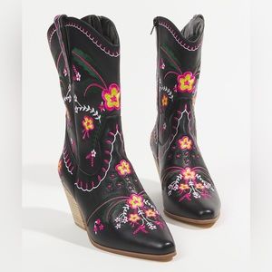 Amber Embroidered Boots Wide Width